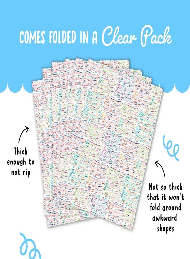 CENTRAL 23 White Wrapping Paper - Music Notes - 6 Gift Wrap Sheets With Tags - Music Lover - Recyclable Wrapping Paper - For Birthday Wedding Anniversary - Image 4